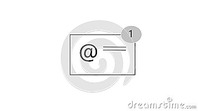 Email animated icon. New Message. Stock Photo