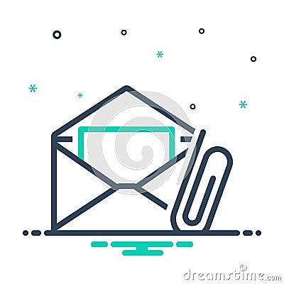 mix icon for Email Attachment, attach and clip Vector Illustration