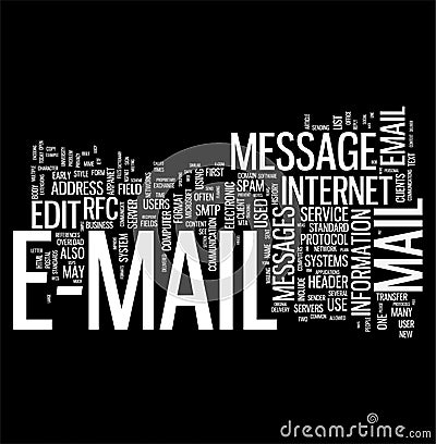 Email communication word cloud Stock Photo