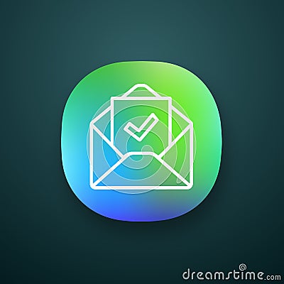 Email confirmation app icon Vector Illustration