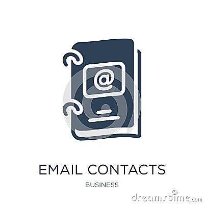 email contacts icon in trendy design style. email contacts icon isolated on white background. email contacts vector icon simple Vector Illustration