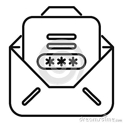 Email containing password protected document for secure data transfer Vector Illustration