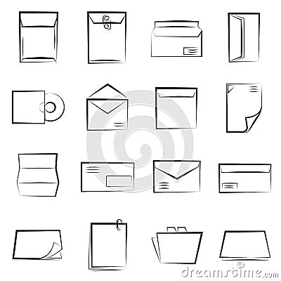 Email and correspondence icons Stock Photo