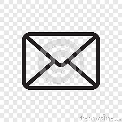 Email envelope icon. Vector mail message symbol isolated on transparent background Vector Illustration