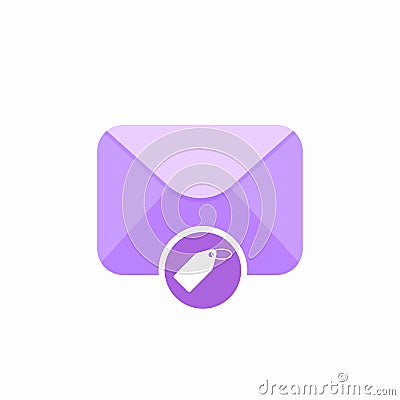 Email envelope mail mark tag icon Vector Illustration