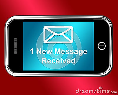 Email Envelope On Mobile Shows Message Received Stock Photo