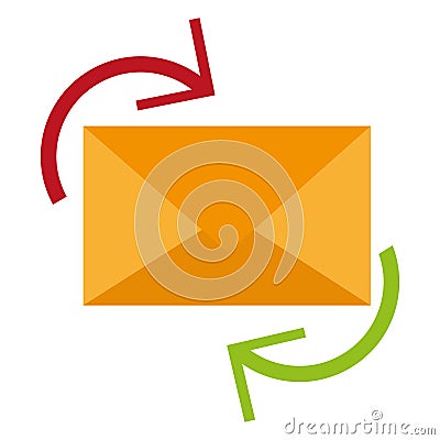 Email envelope with send and receive arrows Vector Illustration