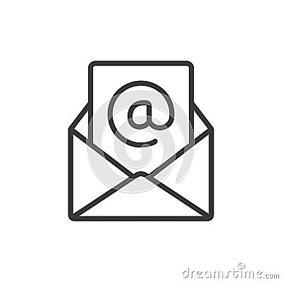 Email et, icon in line design. Email, et, envelope, communication, send, message, mail on white background vector. Email Vector Illustration