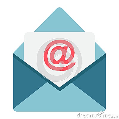 Email flat icon, envelope and website Vector Illustration