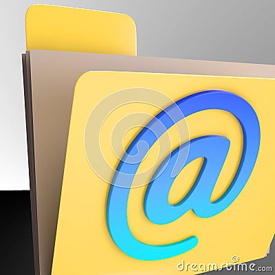 Email Folder Shows Online Mailing Inbox File Stock Photo