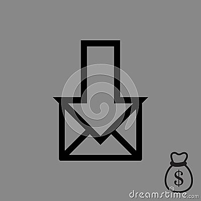 Email icon stock vector illustration flat design Vector Illustration