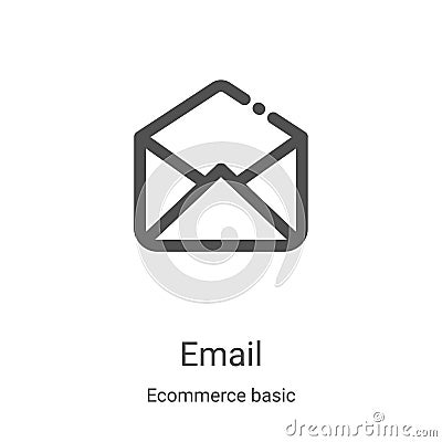 email icon vector from ecommerce basic collection. Thin line email outline icon vector illustration. Linear symbol for use on web Vector Illustration