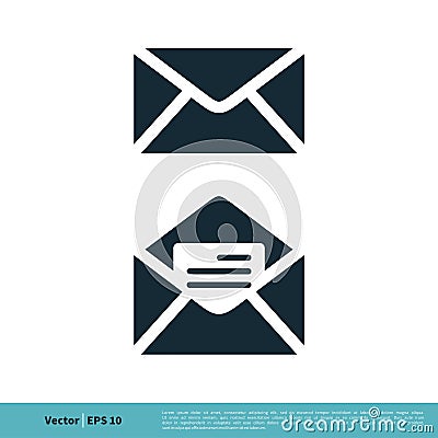 Email Icon Vector Logo Template. Read and Unread Icon Illustration Design. Vector EPS 10 Vector Illustration