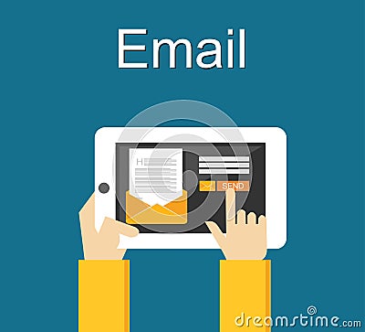 Email illustration. Sending email concept illustration. flat design. Vector Illustration