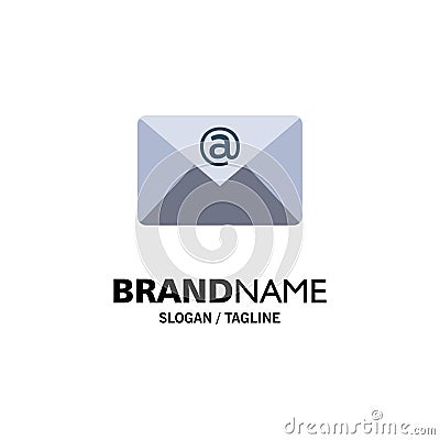 Email, Inbox, Mail Business Logo Template. Flat Color Vector Illustration