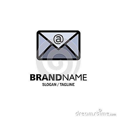 Email, Inbox, Mail Business Logo Template. Flat Color Vector Illustration