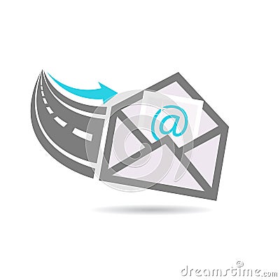 Email in from the Internet Highway Logo Vector Illustration