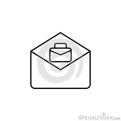 Email, job icon on white background. Can be used for web, logo, mobile app, UI, UX Vector Illustration