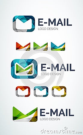 Email logo design made of color pieces Vector Illustration