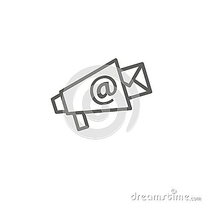 Email marketing campaigns icon w bullhorn Vector Illustration