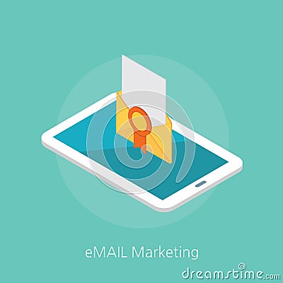 Email marketing concept design 3d isometric illustration Cartoon Illustration