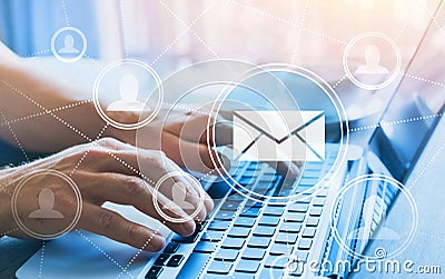 Email marketing concept, send newsletter Stock Photo