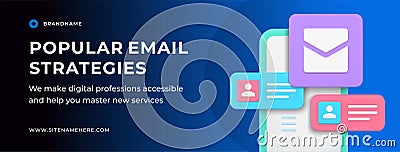 Email marketing cyberspace communication business chatting social media banner 3d icon vector Vector Illustration