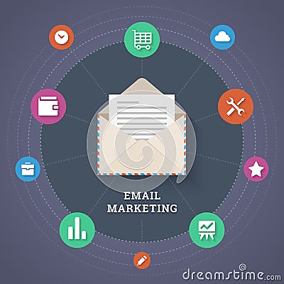 Email marketing illustration. Vector Illustration