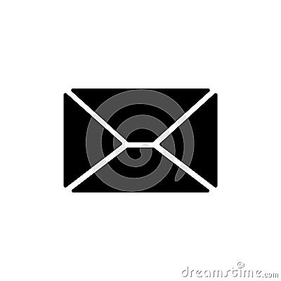 Email Message, Envelope Letter, Mailing. Flat Vector Icon illustration. Simple black symbol on white background. Email Message, Cartoon Illustration