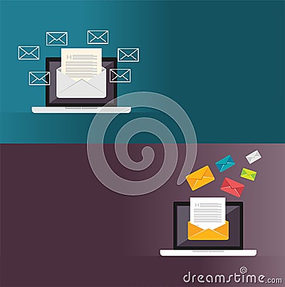 Email Messages. Email marketing. illustration for web banner , web element, or infographics element Vector Illustration