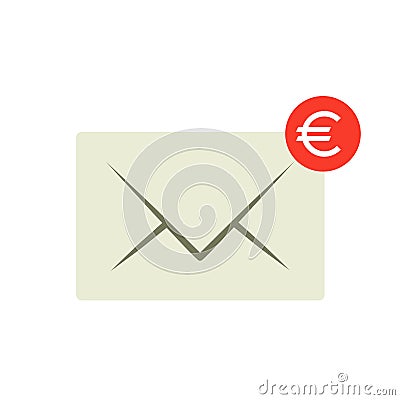 Email money transfer icon. Vector Illustration