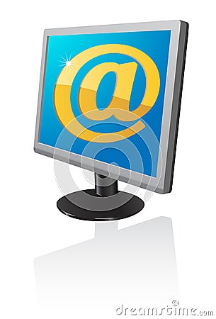 Email in monitor Vector Illustration