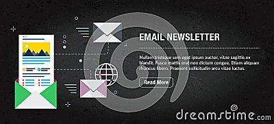 Email newsletter, banner internet with icons in vector Vector Illustration