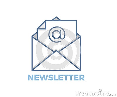 Email Newsletter icon with envelope. Vector design Vector Illustration