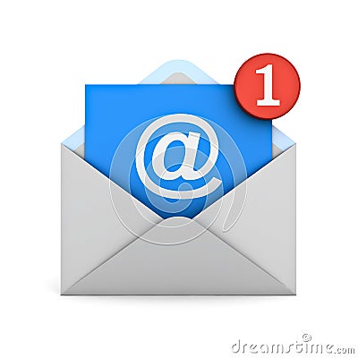 Email notification one new email message in the inbox concept Stock Photo