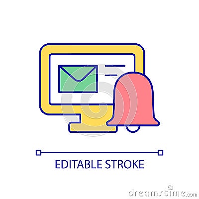 Email notification RGB color icon Vector Illustration