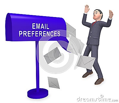 Email Preferences Mailbox Profile Settings 3d Rendering Stock Photo