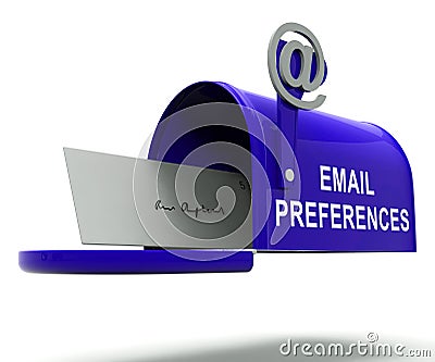 Email Preferences Mailbox Profile Settings 3d Rendering Stock Photo