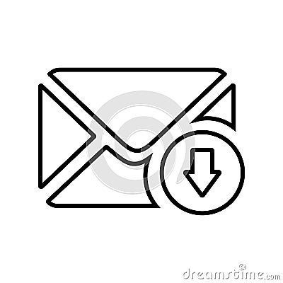 Email receive, newsletter icon. Outline vector art Stock Photo