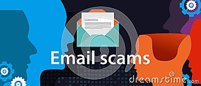 Email scam via smart-phone security fraud vector illustration Vector Illustration