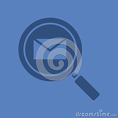 Email search glyph color icon Vector Illustration