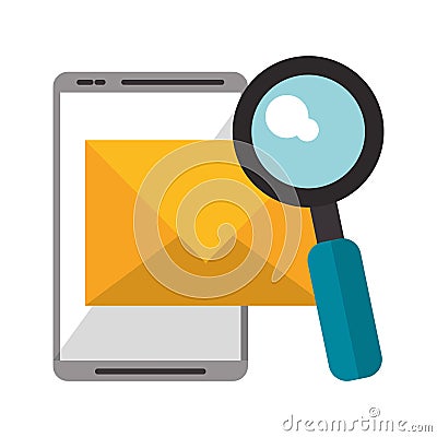 Email search and tablet Vector Illustration
