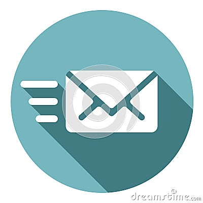 Email Send New Message Envelope Flat Icon Stock Photo
