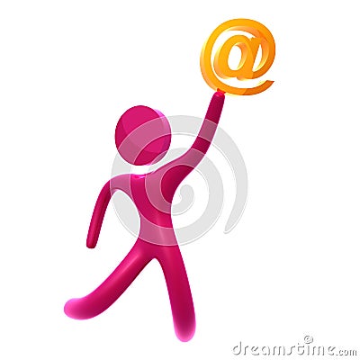 Email send and receive 3d icon Cartoon Illustration