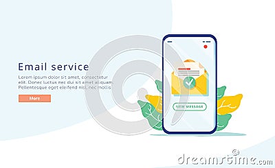 Email service creative flat vector illustration. Electronic mail message concept as part of business marketing. Webmail Vector Illustration