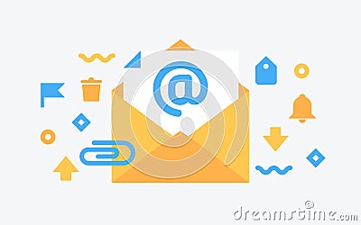 Email service. Flat vector illustration Vector Illustration