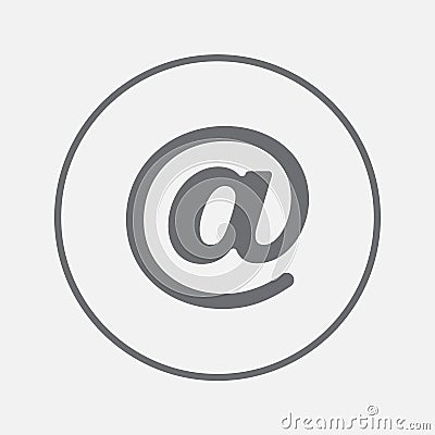 Email sign icon vector, solid illustration, pictogram isolated on gray. Vector Illustration