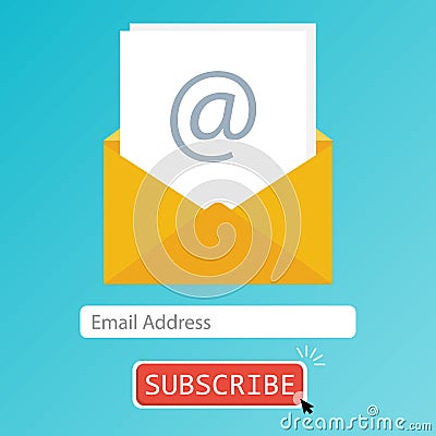 Email subscribe button flat vector Vector Illustration