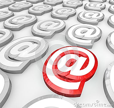 Email At Symbol for Internet Web Communication Stock Photo