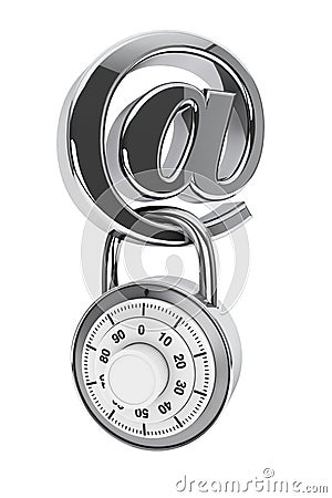 Email Symbol with Padlock Stock Photo